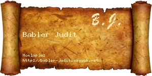 Babler Judit névjegykártya